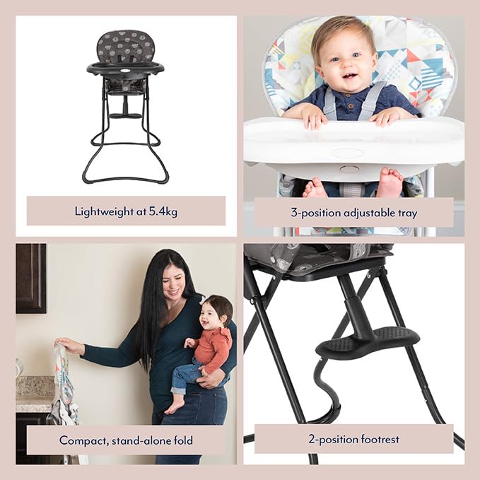 Graco Snack N' Stow Highchair, Compact & Lightweight