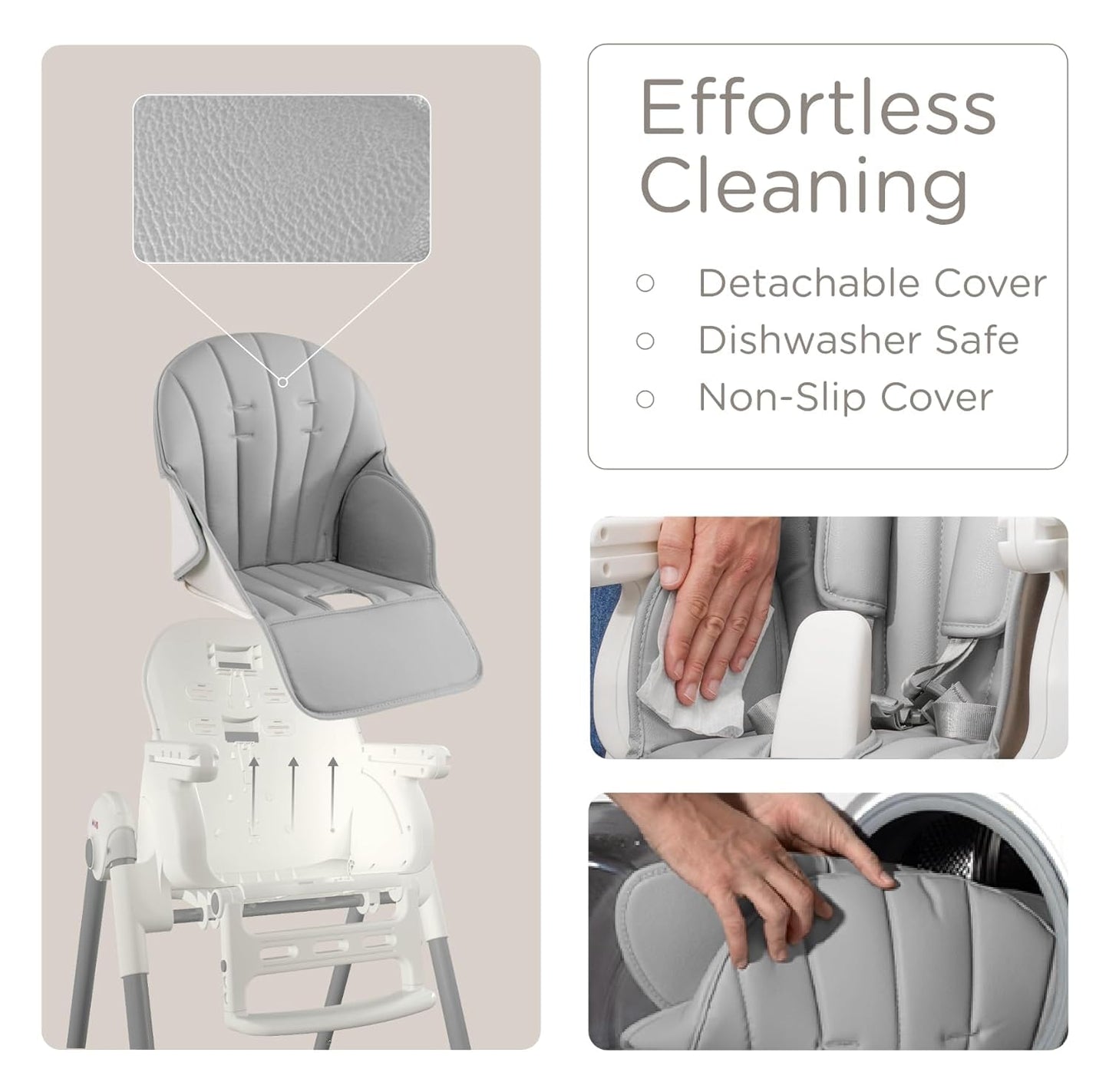 KÜB 3-in-1 Foldable Baby Highchair, Grey