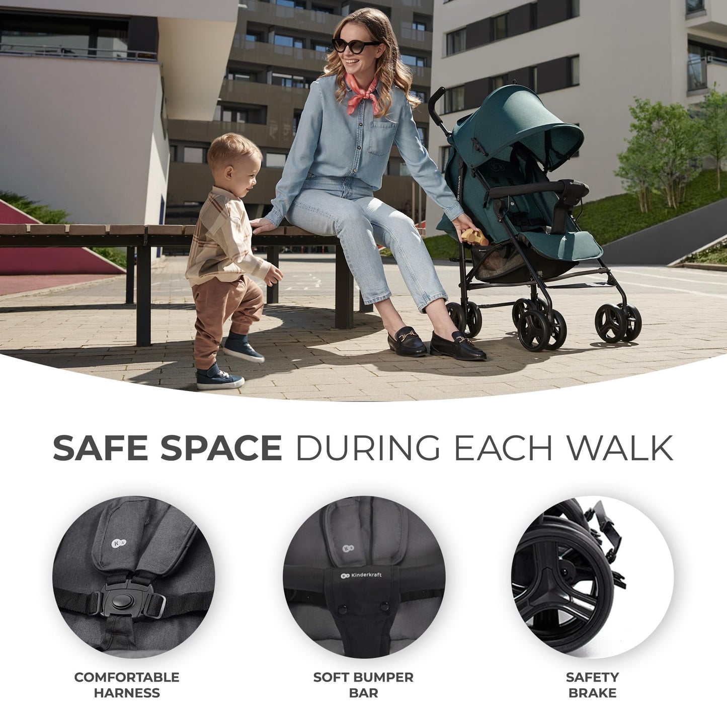 Kinderkraft TIK Lightweight Stroller, Gray