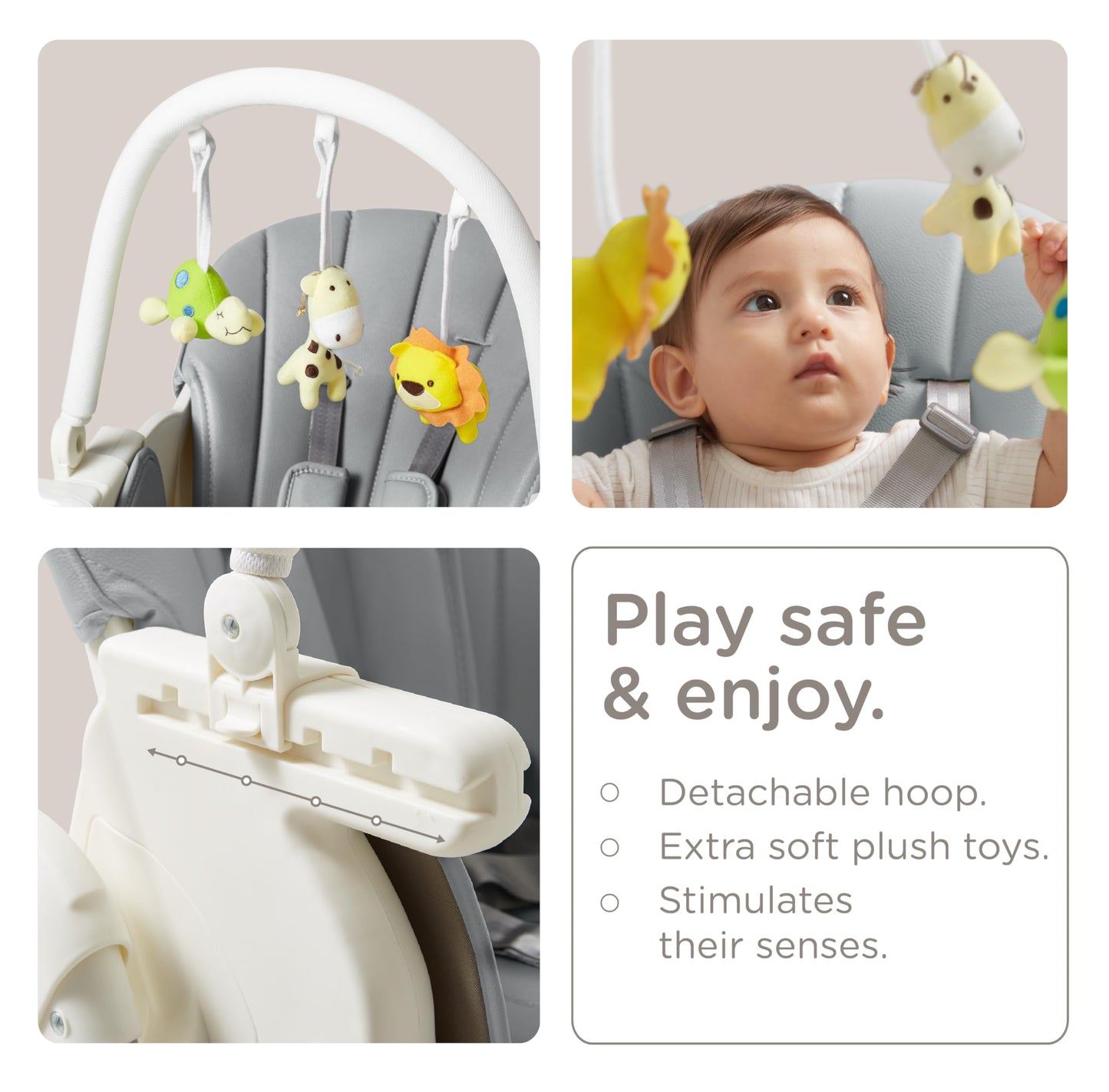 KÜB 3-in-1 Foldable Baby Highchair, Grey